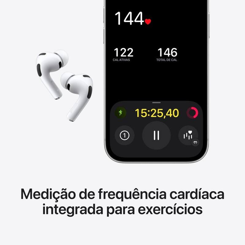 AirPods Pro 3 Apple, Chip H2, Estojo de recarga MagSafe USB-C
